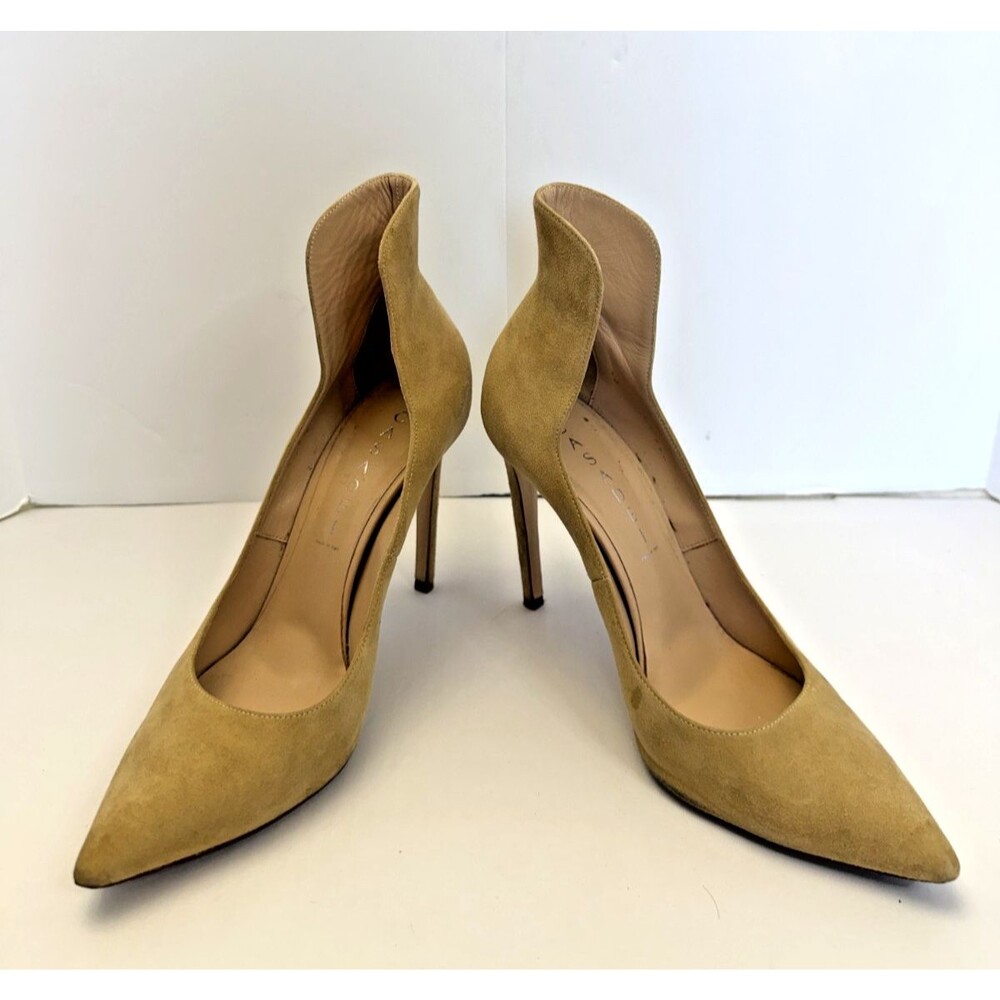 CASADEI Burgundy Suede Pumps Blade Heels Size 9 Good Used Condition